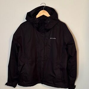 Columbia Black Full length Jacket with hood.